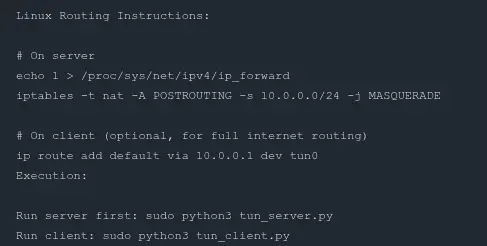 Linux Tunnel Connection Example